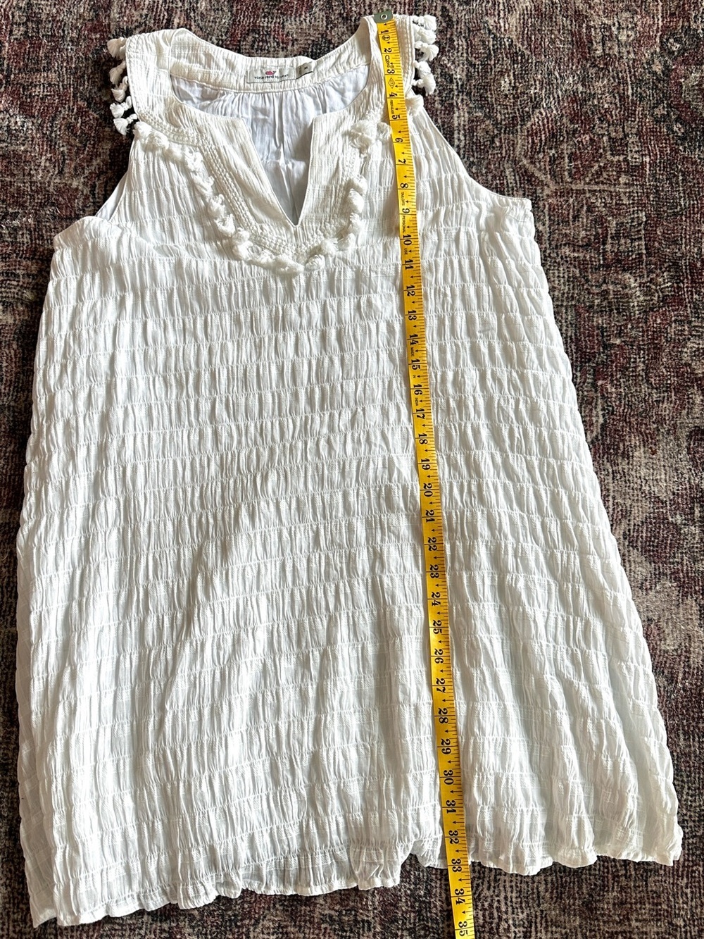NWOT Vineyard Vines White Cream Cotton Summer Mini Dress Medium Premium Casual - Picture 6 of 6